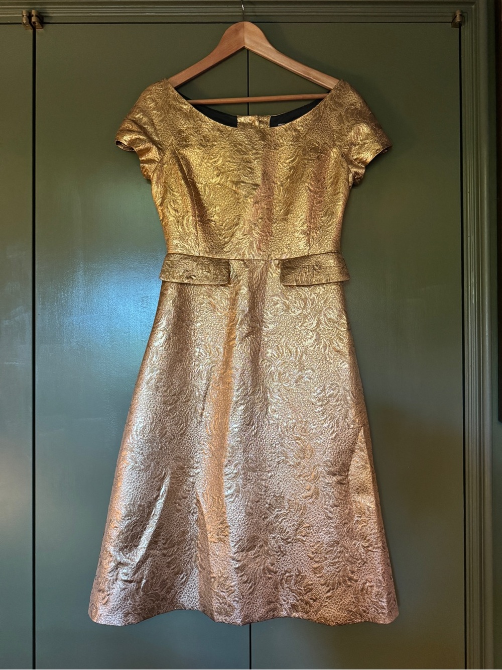 Barney’s New York Gold Textured Vintage Style Dress - Elegant Cocktail Dress